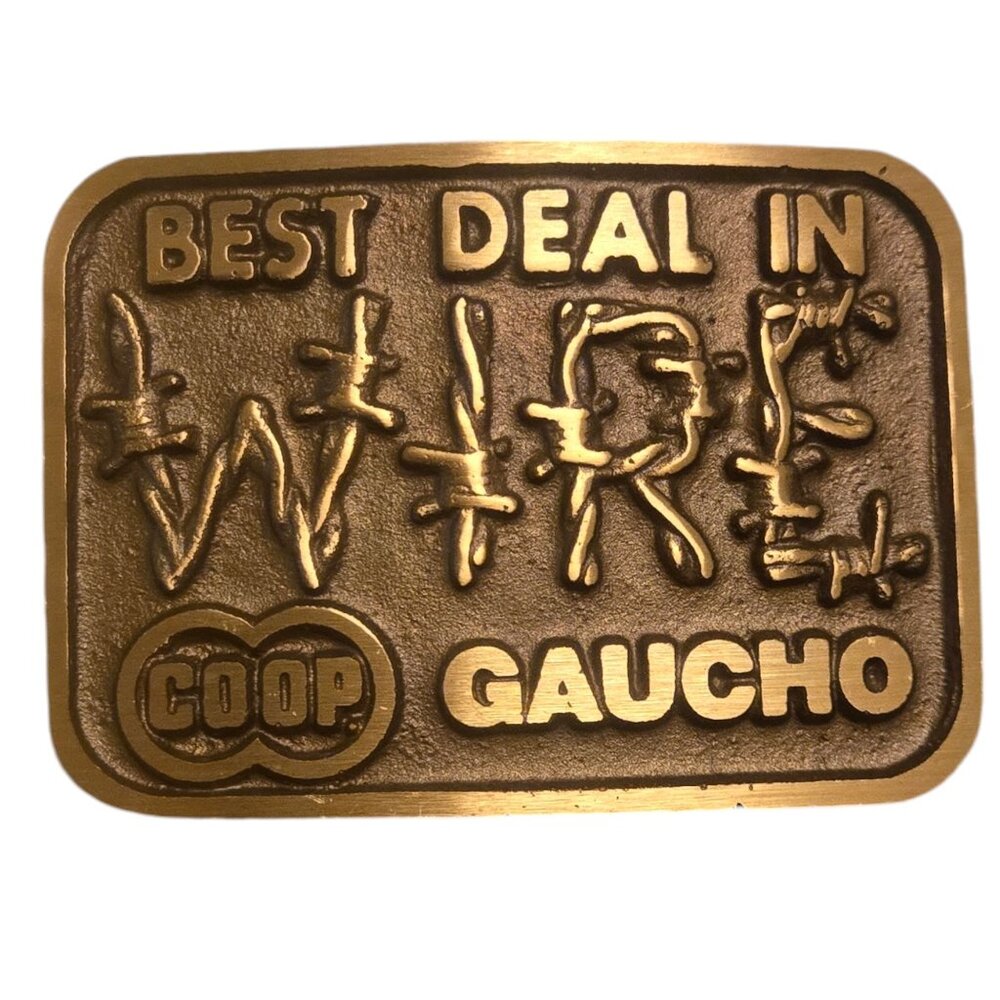 Barbed Wire Belt Buckle Gaucho Farm Coop Rancher Vintage Cowboy Western Wear